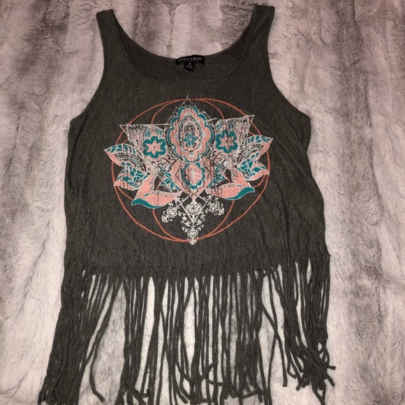 tank top with flare material on bottom - Picture 1 of 8